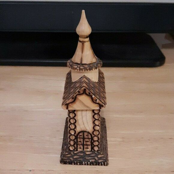 Small Wooden Chapel Laser Cut Decorated - Picture 1 of 12